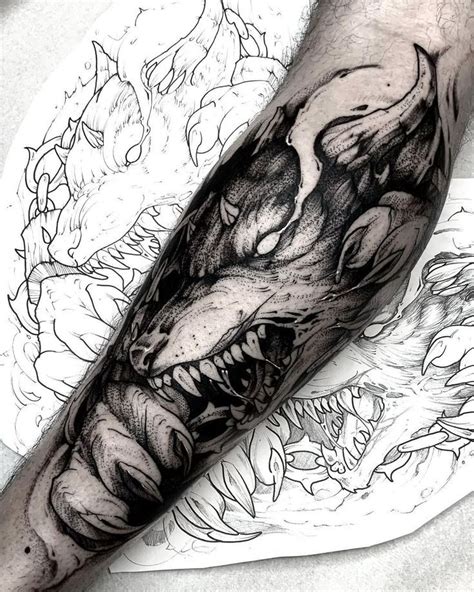 fenrir tattoo|165 FRIGHTENING FENRIR TATTOOS: Meanings,。